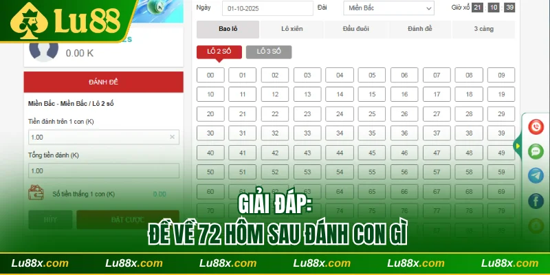 Giải đáp: Đề về 72 hôm sau đánh con gì