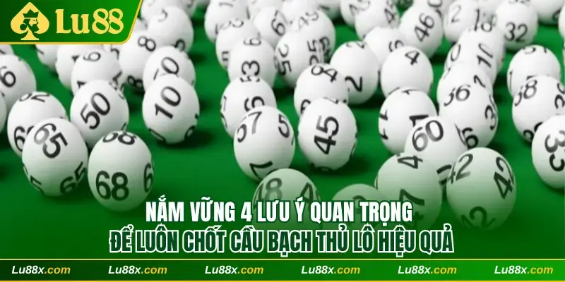 Nắm vững 4 lưu ý quan trọng để luôn chốt cầu bạch thủ lô hiệu quả